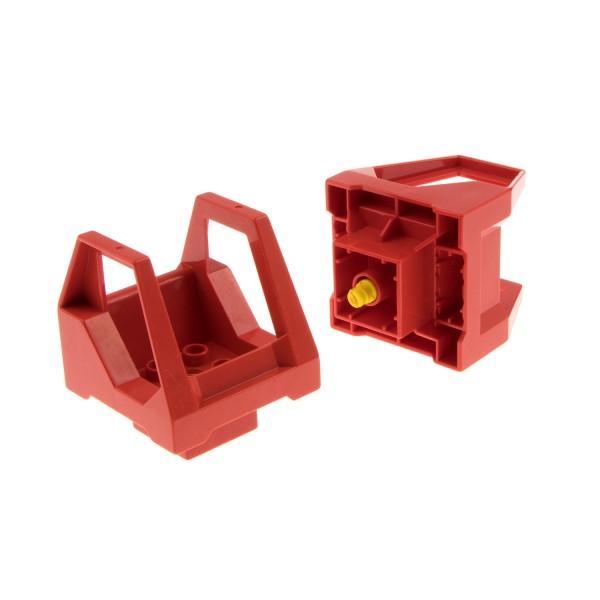 2x Lego Toolo Duplo Führerhaus rot Auto Bagger Baufahrzeug 2950 2930 6293