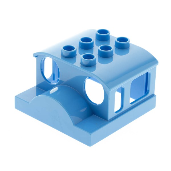 1x Lego Duplo Aufsatz Front Zug medium hell blau Kabinen Fenster oval Eisenbahn E-Lok 20150