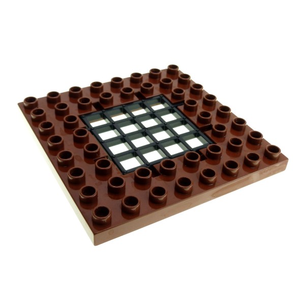 1x Lego Duplo Bau Platte 8x8 rot braun Gitter Falltür 4x4 schwarz 51706 51705