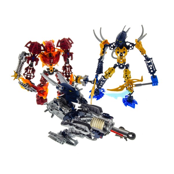 3 x Lego Bionicle Figuren Set Modelle Technic Glatorian 8981 Tarix 8979 Malum Mistika 8688 Toa Gali incomplete unvollständig