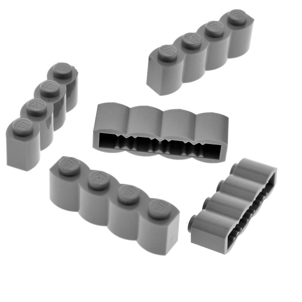 5x Lego Bau Stein modifiziert 1x4x1 neu-dunkel grau Palisade Holz 4268139 30137