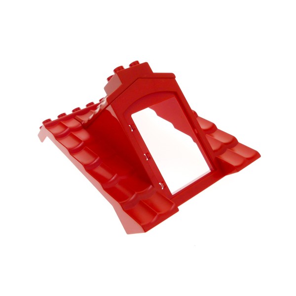 1x Lego Duplo Dach 8x8x8 groß rot B-Ware abgenutzt Tür Ausschnitt 5695 51384c01