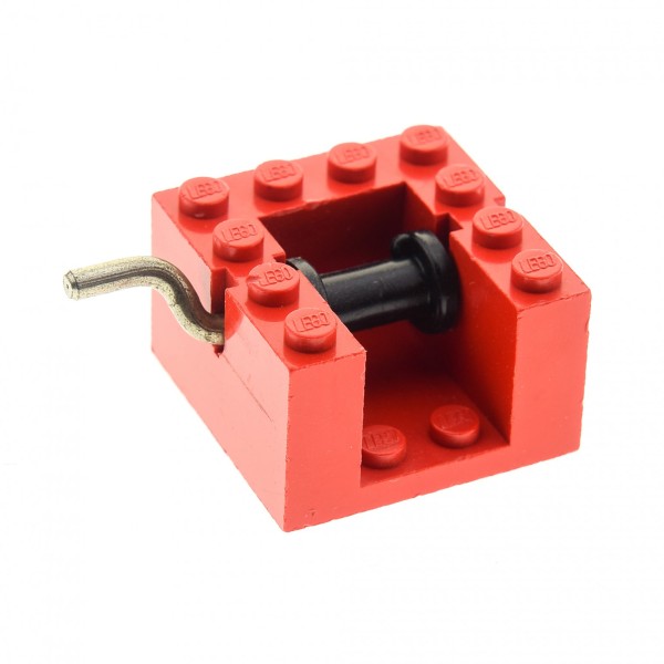 1x Lego Seilwinde rot 4x4x2 Metall Kurbel Trommel schwarz 132 bb0067a