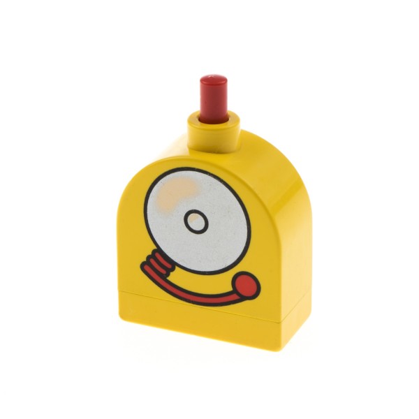 1x Lego Duplo Möbel Klingel B-Ware abgenutzt gelb rot Glocke Schule x836cx3