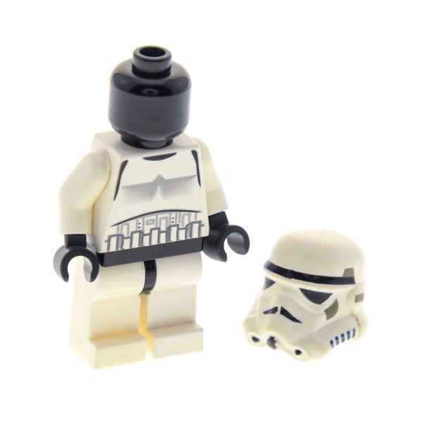 1x Lego Figur Star Wars Stormtrooper weiß Kopf schwarz Helm sw0036b