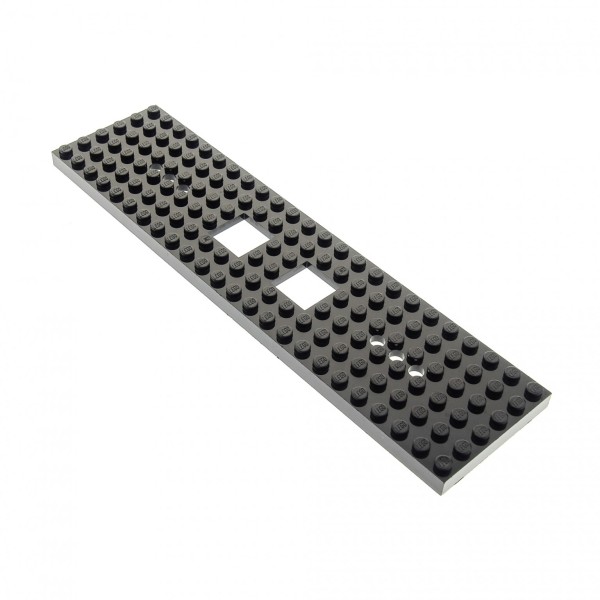 1x Lego Bau Platte 6x24 schwarz Quadrat Ausschnitte Zug Lok 4594770 92340