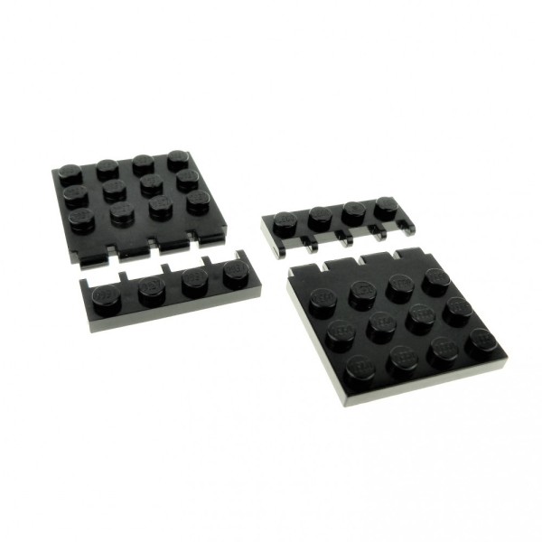 2x Lego Fahrzeug Scharnier Dach 4x4 schwarz Platte Blacktron II 4315 4213
