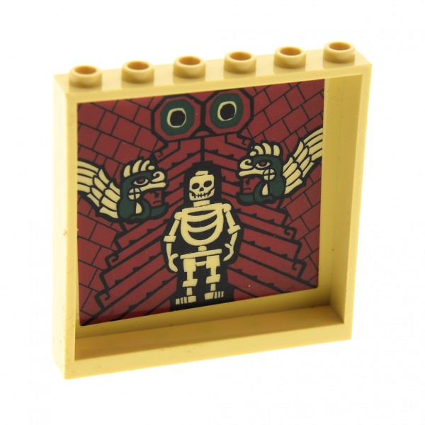 1x Lego Panele B-Ware abgenutzt beige 1x6x5 Sticker Skelett Azteke 59349pb043
