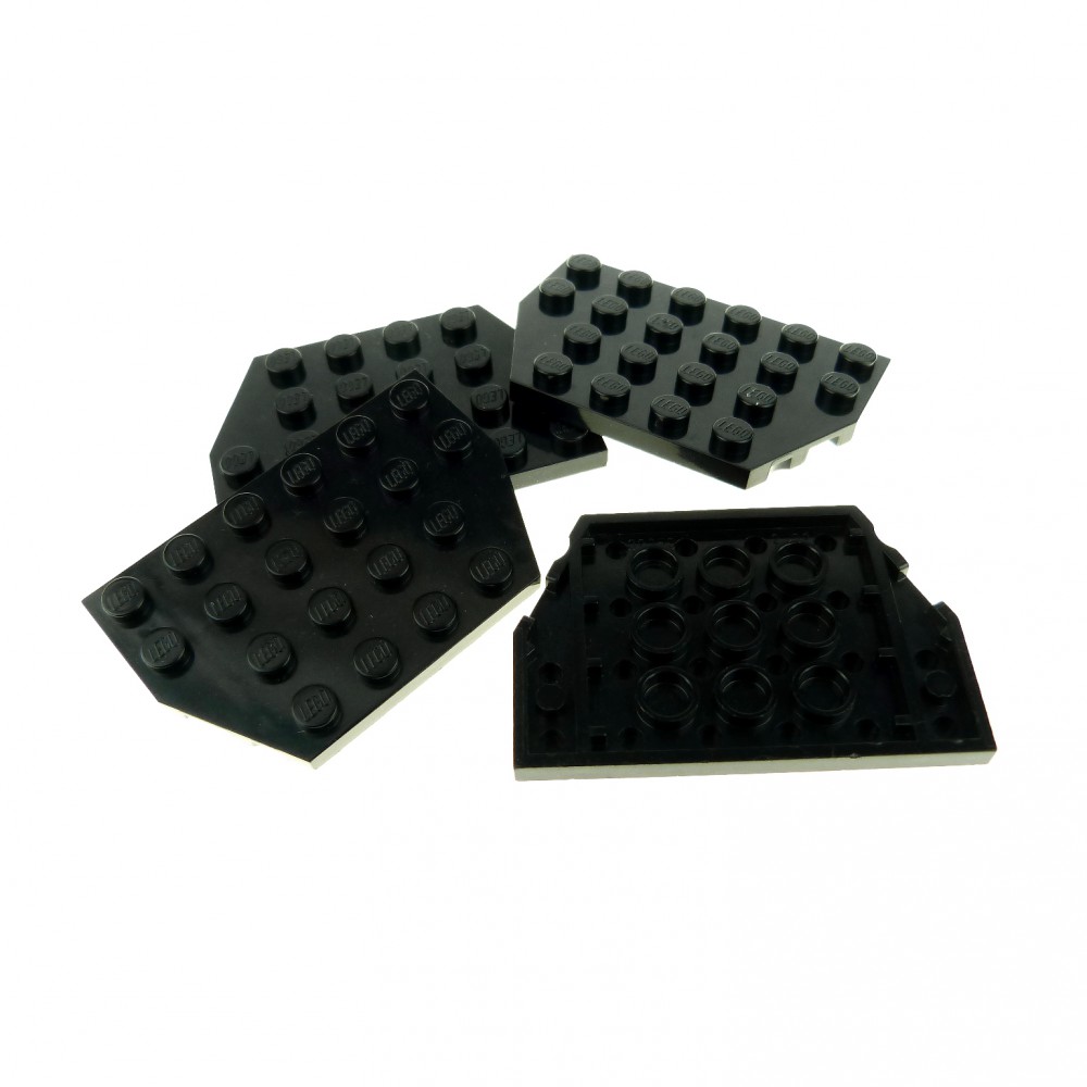 4 Stück LEGO Stein Flügel Platte 4X6 grau Schrägplatte NEU 32059 