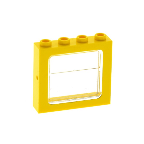 1x Lego Fenster Rahmen 1x4x3 gelb Zug Scheibe transparent weiß 4034 4033