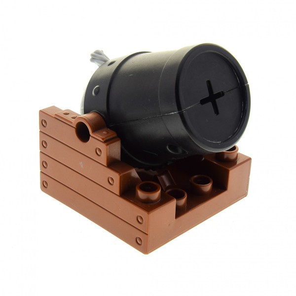 1x Lego Duplo Kanone 4x4 rot braun Rohr schwarz Piraten Schiff 54848c01 54849