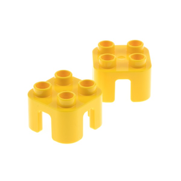 2x Lego Duplo Möbel Stuhl Hocker 2x2x1 gelb Sitz ohne Lehne 6287579 65273