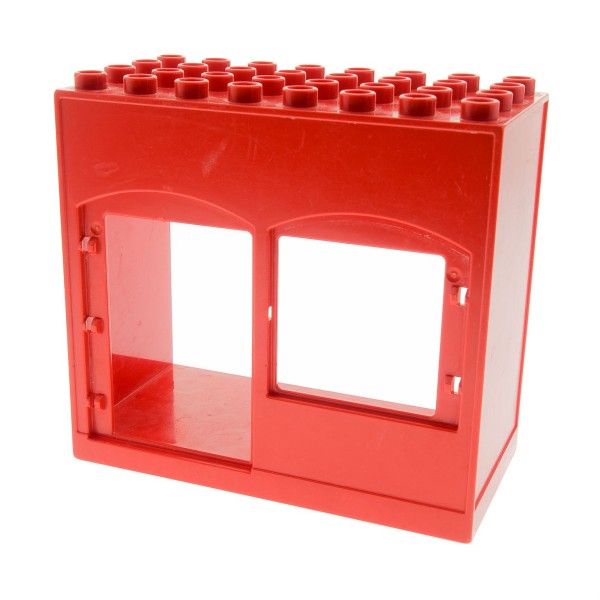 1 x Lego Duplo Gebäude B-Ware abgenutzt Haus rot 4x8x6 schmal solo Zimmer Puppenhaus 6431
