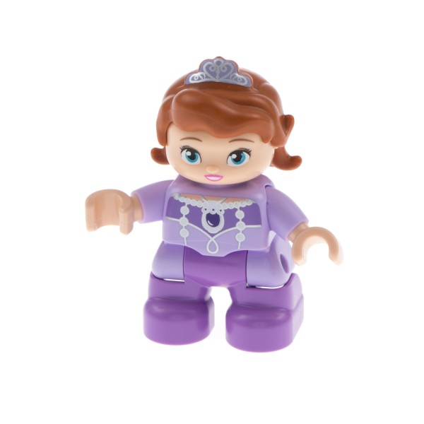 1x Lego Duplo Figur Kind Mädchen lavendel Prinzessin Sofia Krone 47205pb033