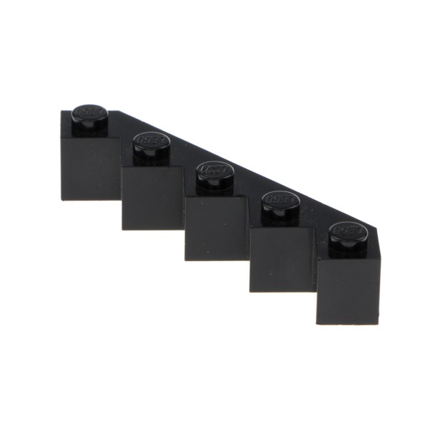 1x Lego Stein modifiziert 5x5x1 schwarz fünf Ecken Facetten Zinne 6107
