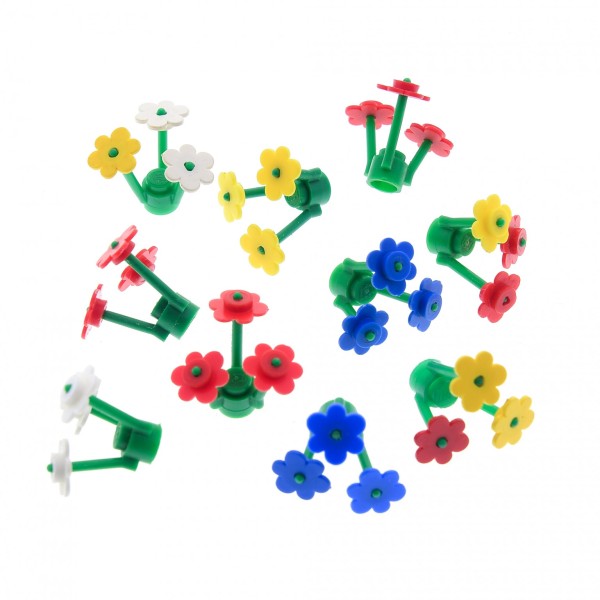 10x Lego Blumen Pflanzen Stiel grün Blüten Farbe zufällig gemischt 3742 3741