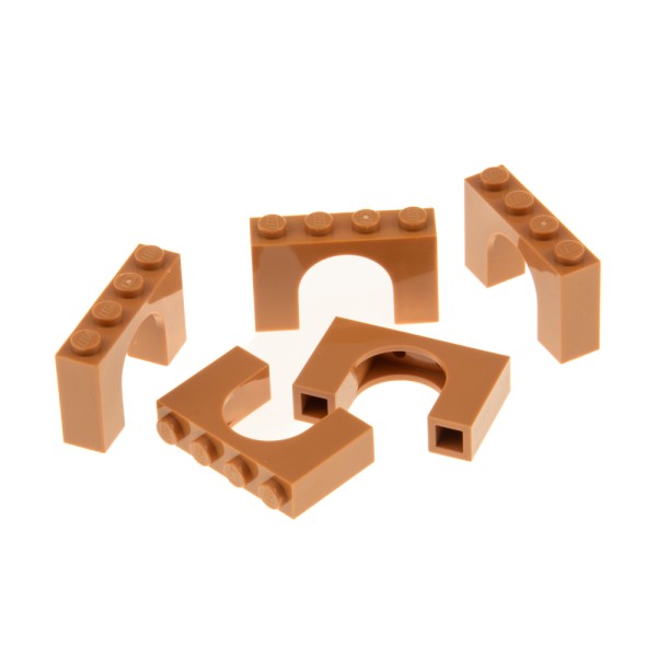 5x Lego Bogenstein 1x4x2 medium nougat hell braun Tor Bogen Burg 6174192 6182