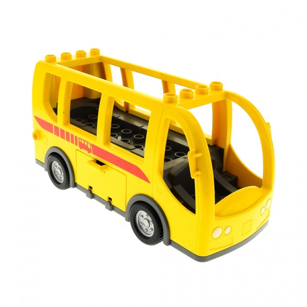 1x Lego Duplo Fahrzeug Auto Bus gelb groß bedruckt Transit Logo rot 64139c01pb01