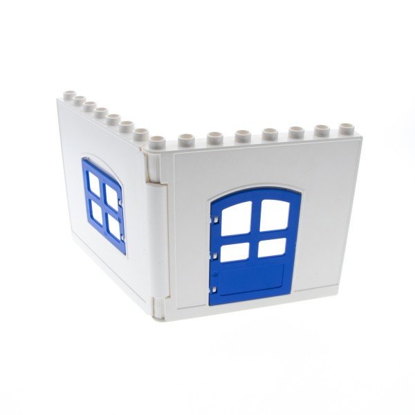 1x Lego Duplo Wand Element weiß Fenster Tür blau 90265 51261 51260