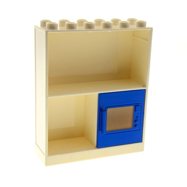1x Lego Duplo Möbel Schrank Regal Wand creme weiß 2x6x6 Ofen Tür blau 6470 6461