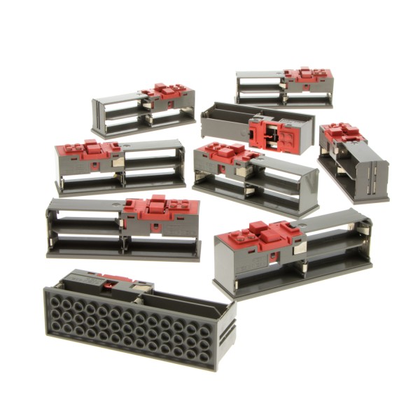 9x Lego Elektrik Batteriekasten Set 9V DEFEKT grau rot 4x14x4 Box groß lang 2847