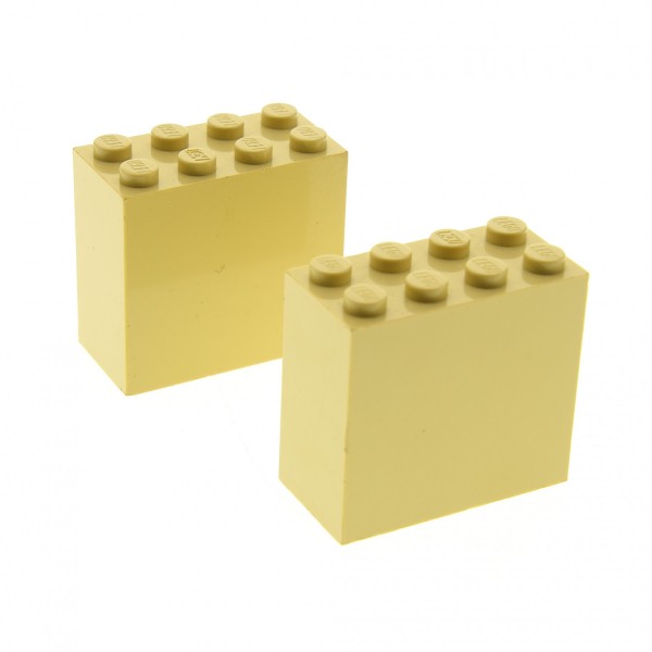 2 x Lego System Bau Stein beige tan 2x4x3 für Set 4852 30144