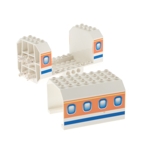 1x Lego Flugzeug Rumpf 6x12x5 creme weiß orange Aufsatz 42605pb03 42604px2