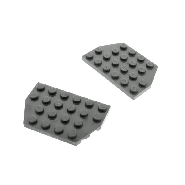 2x Lego Bau Flügel Platte 4x6 neu-dunkel grau Ecke Set 7930 60022 60093 32059