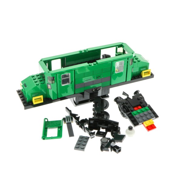 1x Lego Teile für Set RC Train Güter Zug Eisenbahn Lok 7898 grün unvollständig