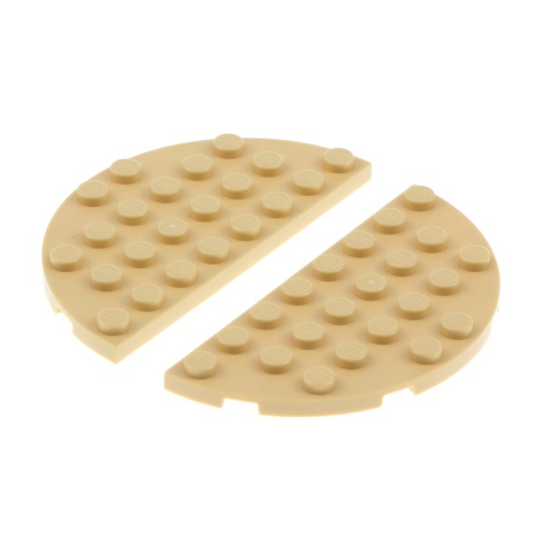 2x Lego Bau Platte beige 4x8 Halb Kreis Rund Grundplatte Star Wars 75290 22888