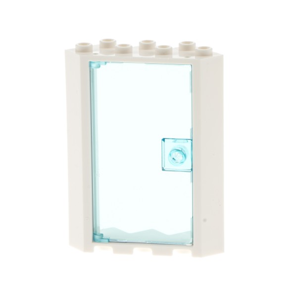 1x Lego Tür Rahmen 4x4x6 weiß Eckfenster transparent blau Fenster 60616 28327