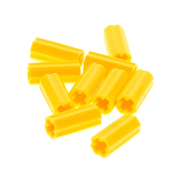 10 x Lego Technic Verbinder Achse 2L gelb glatt mit x Bohrung und Ausrichtung Set 42055 8264 42070 4519010 59443 6538c