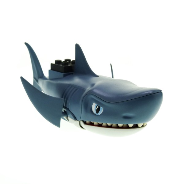1x Lego Duplo Tier Hai groß B-Ware abgenutzt sand blau grau Piraten 5336c01 
