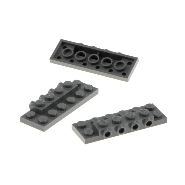 3x Lego Bau Platte modifiziert 2x6x2 neu-dunkel grau 4 Noppen an der Seite 87609