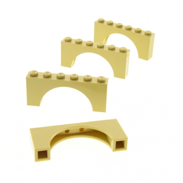 4 Lego Bogensteine 1x4x4 halb beige tan Bogen Brücken NEU 76768 