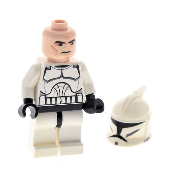 1x Lego Figur Star Wars Clone Trooper Kopf hell nougat sw201 sw0201