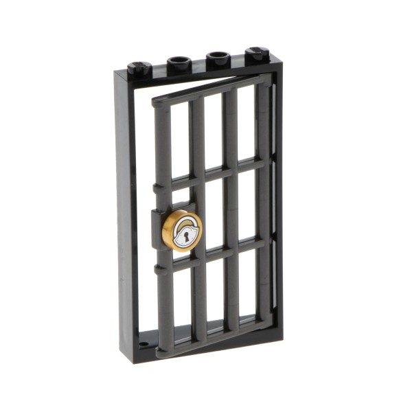 1x Lego Tür Rahmen 1x4x6 schwarz Gitter dunkel perl grau Schloss 60621 60596