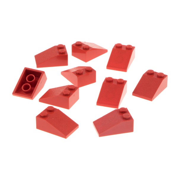 10x Lego Dachstein B-Ware abgenutzt rot 3x2 Dachziegel schräg Stein 329821 3298