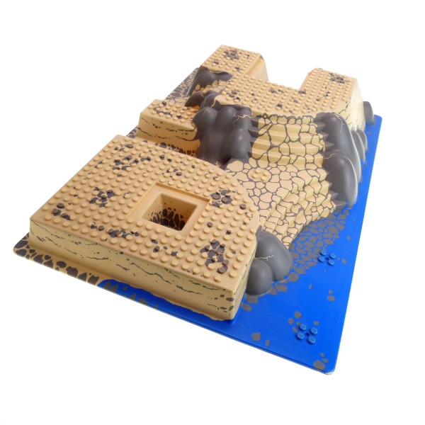 1 x Lego System 3D Bau Platte beige grau blau 32x48x6 Burg Felsen Treppe Wasser Küstenwache Set 7047 44510pb03