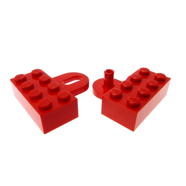 1x Lego Kupplung rot 2x4 Stein gebogen Auto Eisenbahn 4100413 4747b 474821 4748