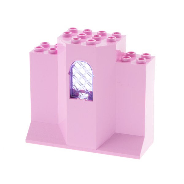 1x Lego Panele Mauer Fenster 3x8x6 hell rosa Gitter gerade 4286773 30046 48490