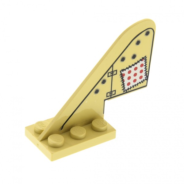 1x Lego Heck Flosse beige Sticker geflicktes Tuch Leitwerk Set 2879 3587pb06