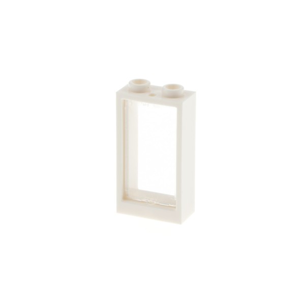 1x Lego Fenster Rahmen weiß 1x2x3 mit Scheibe transparent Haus 60602 60593