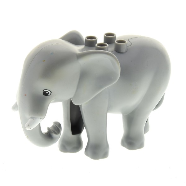 1x Lego Duplo Tier Elefant B-Ware abgenutzt neu-hell grau Zoo 5634 eleph3c01pb01