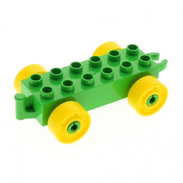 1x Lego Duplo Anhänger 2x6 hell grün Schiebe Zug Kupplung offen 11248c01