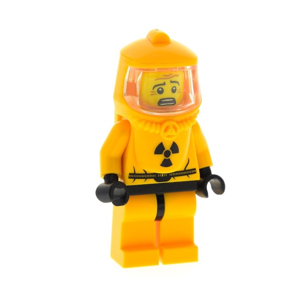 1x Lego Figur Minifiguren Hazmat Guy Mann Schutzanzug orange 93225 col061