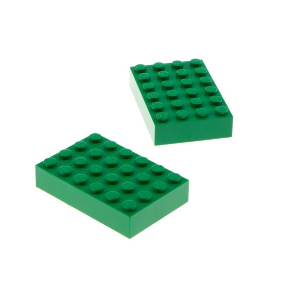 2x Lego Bau Stein 4x6x1 grün dick Basic Platte 4217793 44042 2356