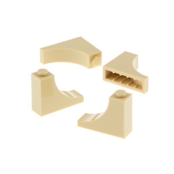4x Lego Bogenstein viertel Bogen 1x3x2 beige negativ rund Brücke 6212038 18653