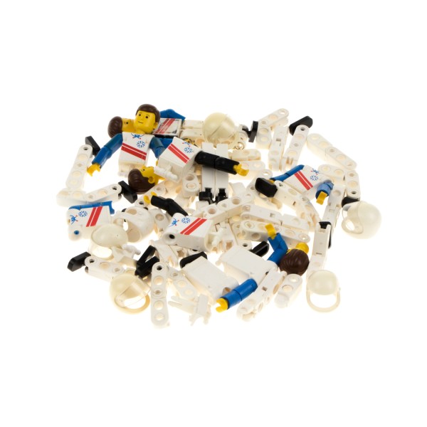 1x Lego Technic Teile Set Figuren B-Ware Mann weiß rot blau Schneeflocke tech003