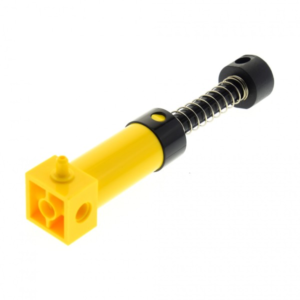 1x Lego Technic Pneumatik Zylinder gelb schwarz Feder Luftauslass lang 2797c02